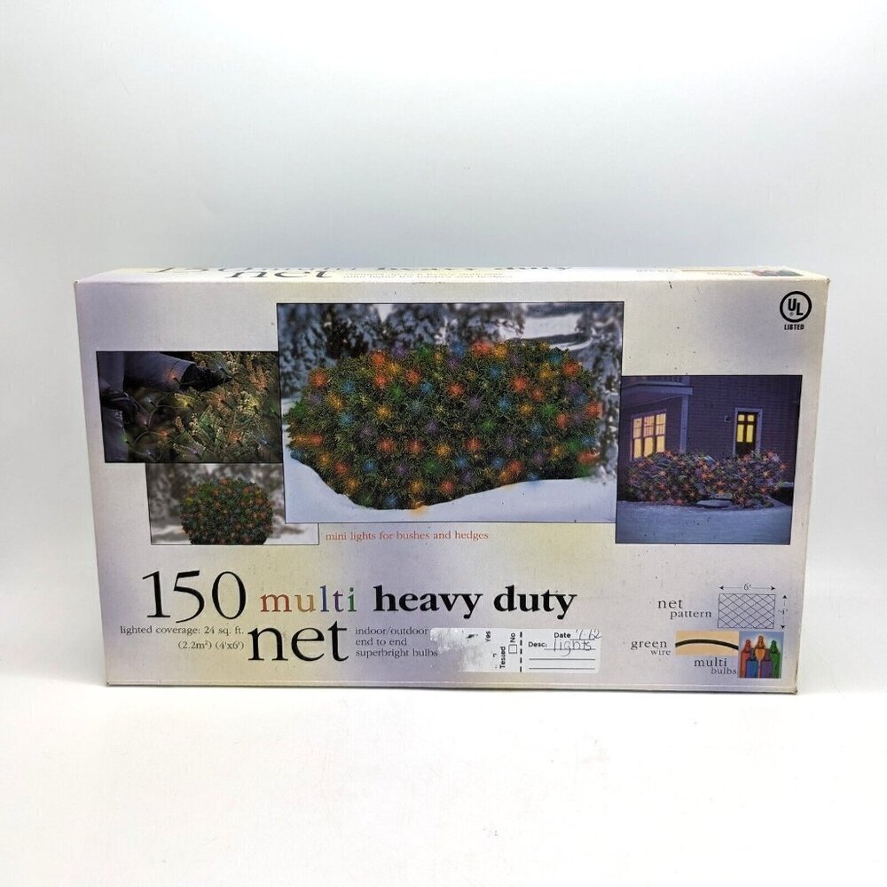Net Lights 150 Heavy Duty Multi Color Christmas Holiday Indoor Outdoor 6x4' Bush